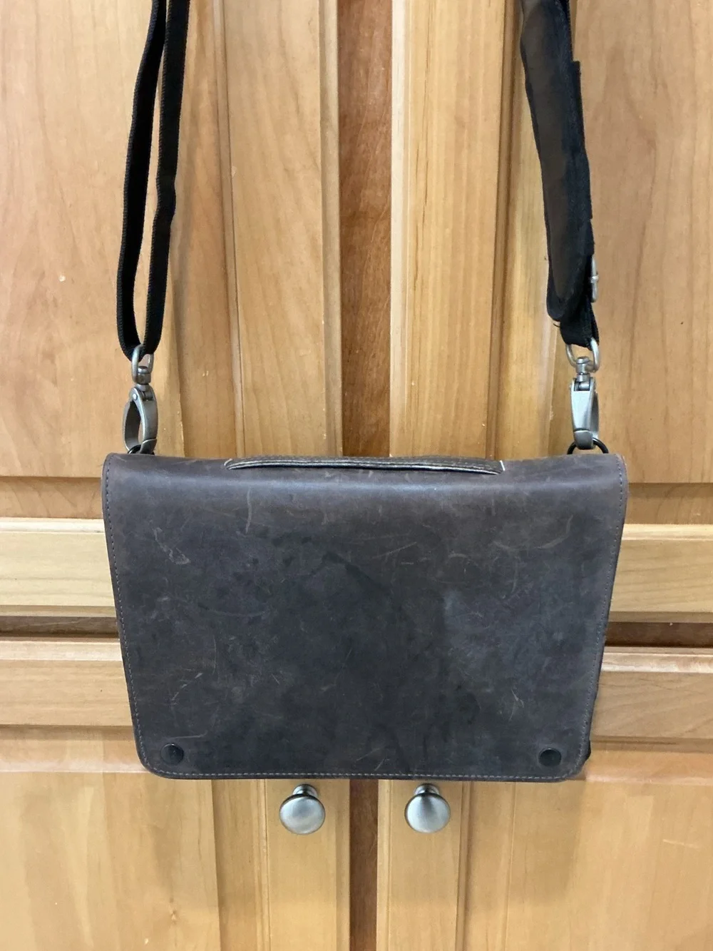 Waterfield Design SF Brown/Black Leather Messenger Bag